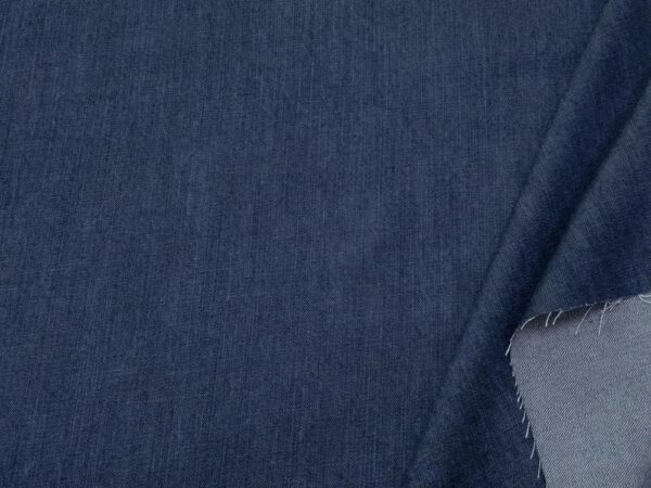 Stoff Sommerdenim Lyocell dunkelblau meliert