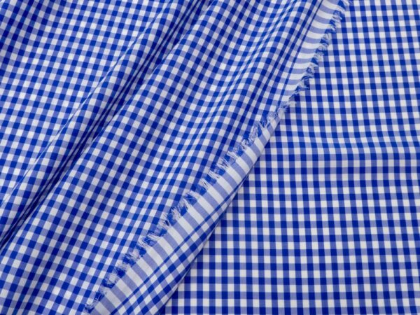 Stoff Lyocell Vichy blau weiss