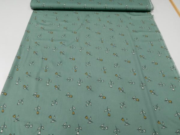Stoff Viskose Blumen vintage Green Bay – Bild 3