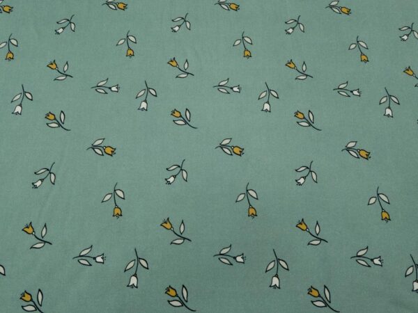 Stoff Viskose Blumen vintage Green Bay