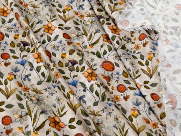 Stoff Viskose herbstliche Blumenauswahl – Bild 2