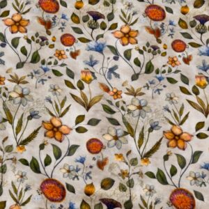 Stoff Viskose herbstliche Blumenauswahl