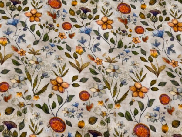 Stoff Viskose herbstliche Blumenauswahl