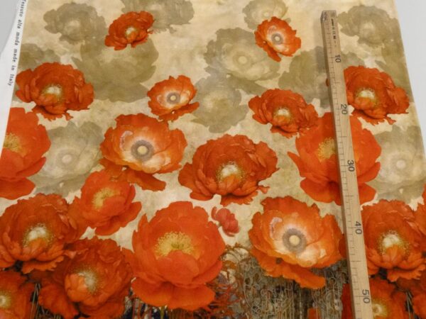Stoff Vi Romanitjersey Blumenmeer rot mit Rapport 140cm – Bild 3