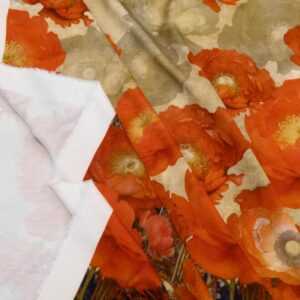 Stoff Vi Romanitjersey Blumenmeer rot mit Rapport 140cm