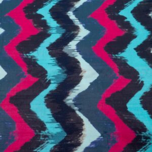 Stoff BW Taft Zickzack 80's pink-türkis-
