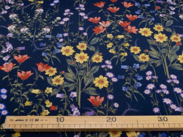 Stoff Jersey glatt blau Wiesenblumen – Bild 4