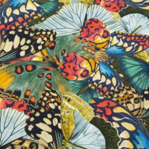Stoff Leinen Viskose soft Schmetterlinge multicolor