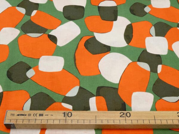 Stoff Leinen Viskose soft Miro orange-grün – Bild 4