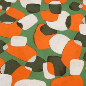 Stoff Leinen Viskose soft Miro orange-grün