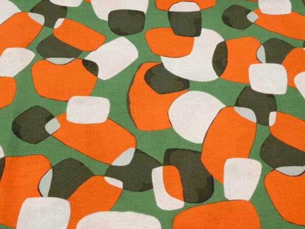 Stoff Leinen Viskose soft Miro orange-grün