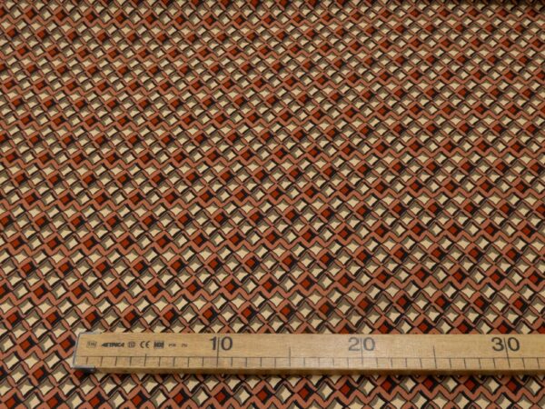Stoffe Seide elast. ZickZack Quadrat terracotta-grün – Bild 4