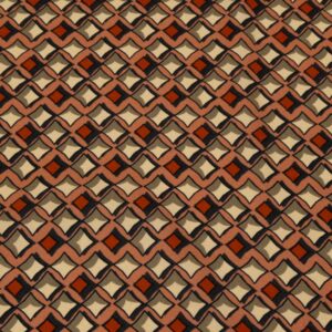 Stoffe Seide elast. ZickZack Quadrat terracotta-grün