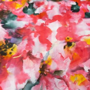 Stoff Baumwolle Voile Blumenaquarell pink