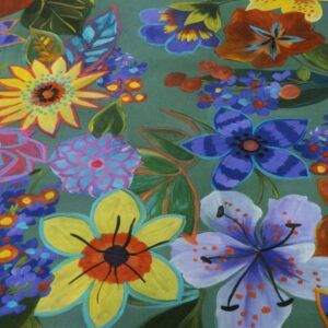 Stoff Viskosejersey glatt Mexiko Blumen