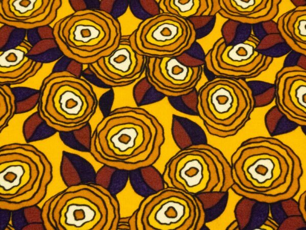 Stoff Jersey Baumwolle el. Flowerpower a la 70's