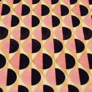 Stoff Wolljacquard el. dünn Kreise rosa-beige-schwarz