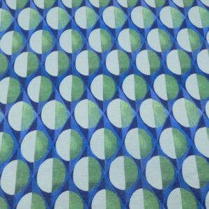 Stoff Romanit Jersey  Retro-Kreise grün-blau