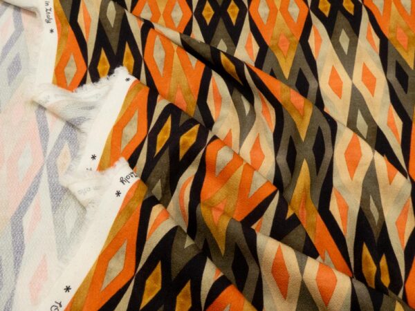 Stoff Wolljacquard el. dünn Rhomben – Bild 2