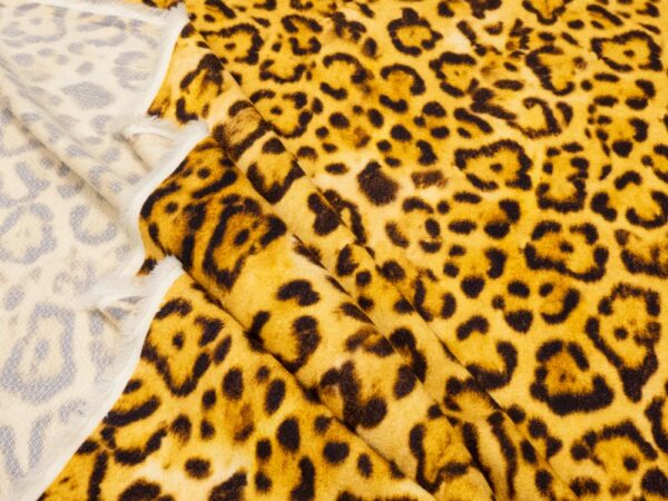 Stoff Wolljacquard el. Leo gelborangebraun – Bild 2