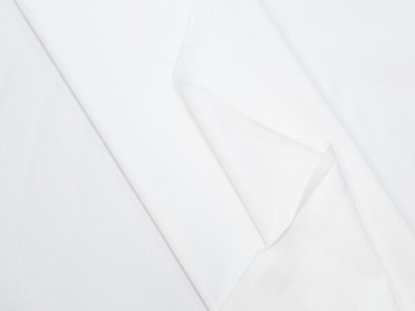 Stoff Baumwollsatin Stretch weiss