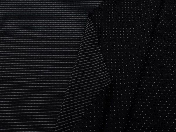 Stoff Vi Jacquardjersey schwarz Streifen & Punkte – Bild 2