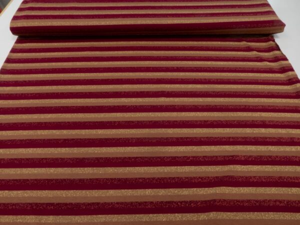 Stoff Jersey Streifen gold-rot-terracotta – Bild 2