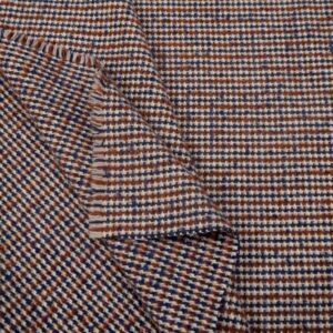 Stoff WO Pied de Poule grob oker/blau