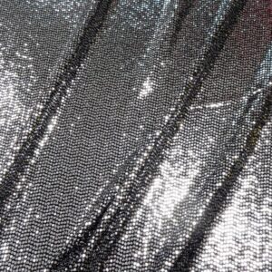 Stoff Pailletten Jersey schwarz silber