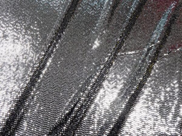 Stoff Pailletten Jersey schwarz silber