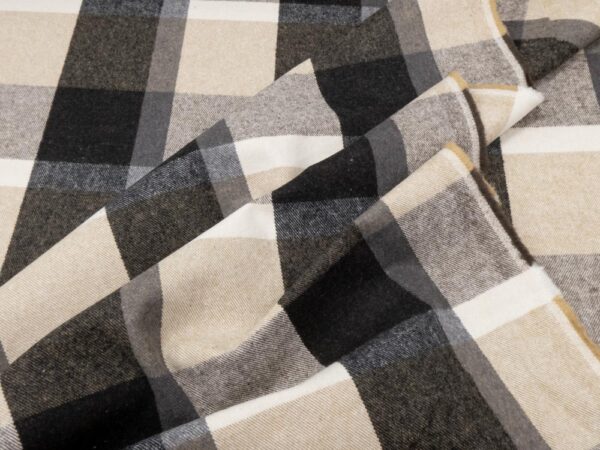 Stoff XXL Karos schwarz-grau-beige BW – Bild 2