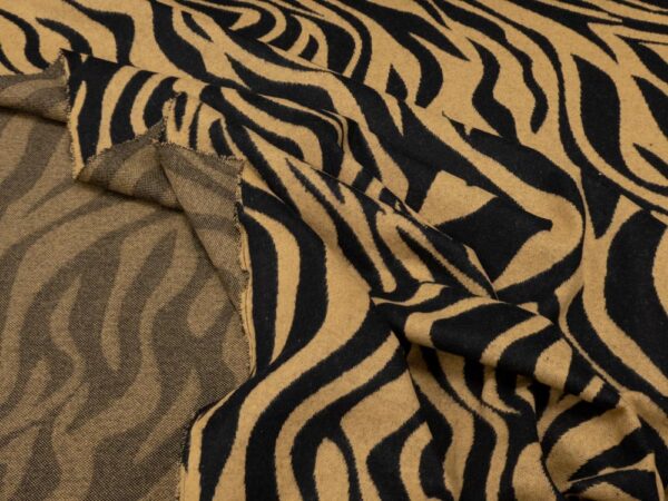 Stoff Strick Zebra braun-schwarz – Bild 2