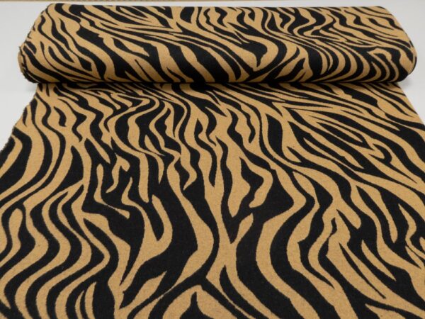 Stoff Strick Zebra braun-schwarz – Bild 3