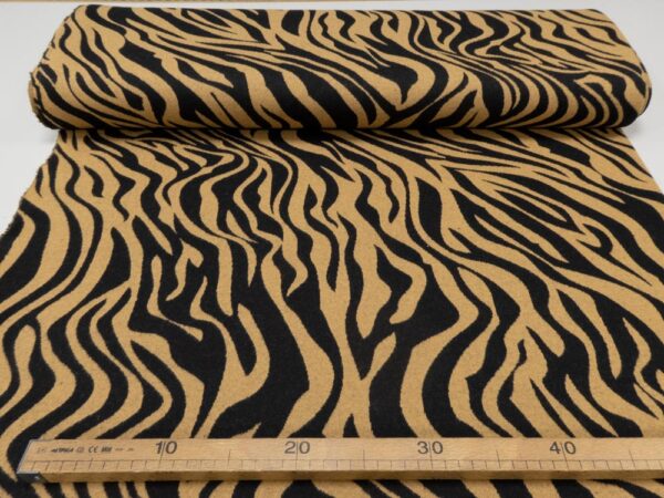 Stoff Strick Zebra braun-schwarz – Bild 4