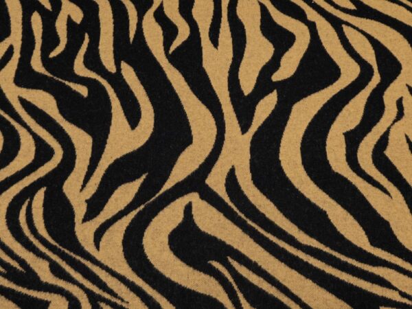 Stoff Strick Zebra braun-schwarz