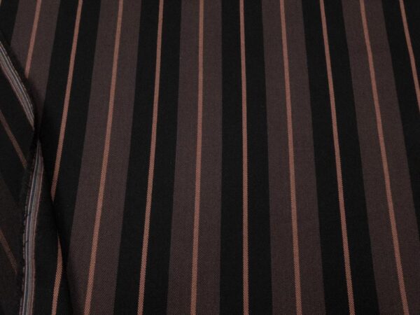 Stoff Lyocell-Viskose EA Twill Mafia Streifen braun-schwarz-rosa