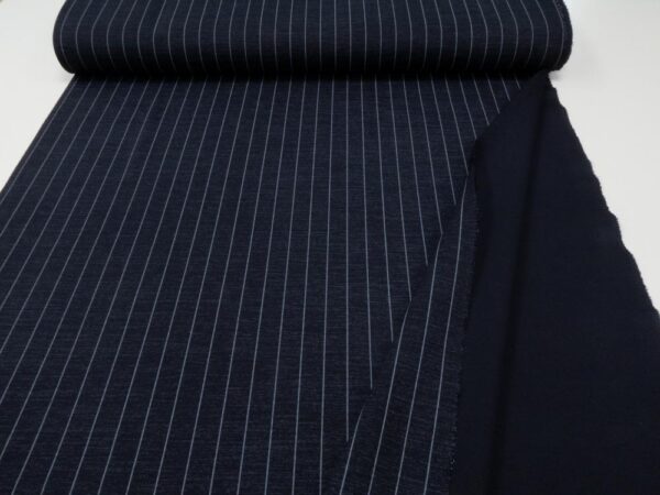Stoff Romanit Jersey dunkelblau meliert  Streifen – Bild 3