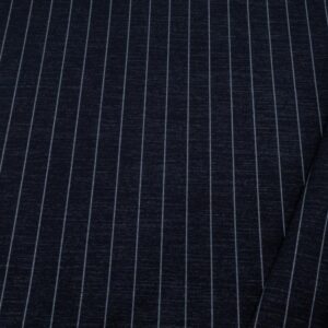 Stoff Romanit Jersey dunkelblau meliert  Streifen