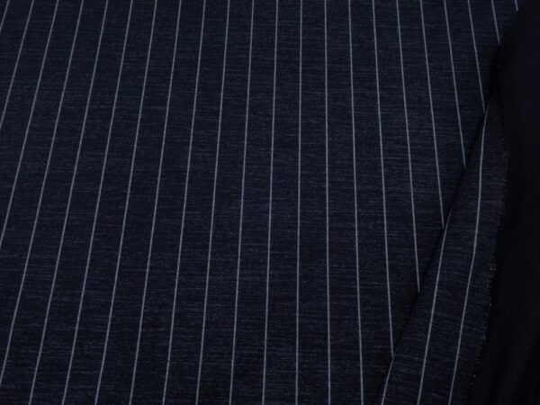 Stoff Romanit Jersey dunkelblau meliert  Streifen