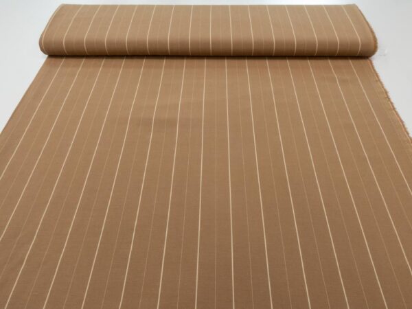 Stoff Lyocell-Leinen Streifen milchkaffee-beige – Bild 3