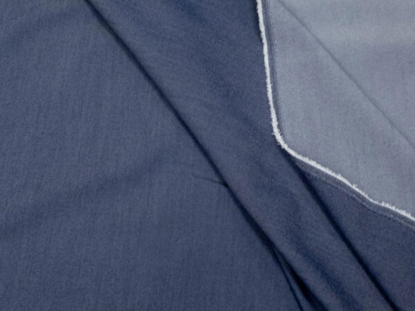 Stoff Viskose Denim light dunkelblau meliert