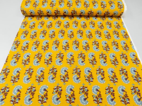 Stoff Leinen INDIA Flowers – Bild 3