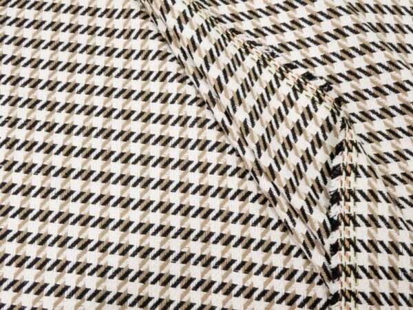 Stoff Chanel-Tweed Pied de Poule XXL schwarz-beige-creme