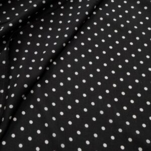 Stoff Wollmousseline Punkte schwarz-weiss