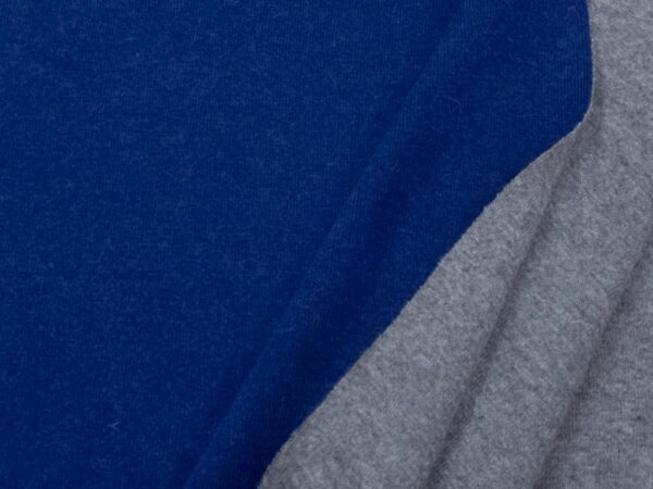 Stoff Angora Strick Doubleface blau-grau