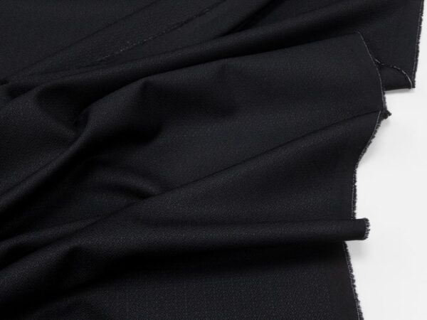 Stoff Wolljacquard dünn schwarz – Bild 2
