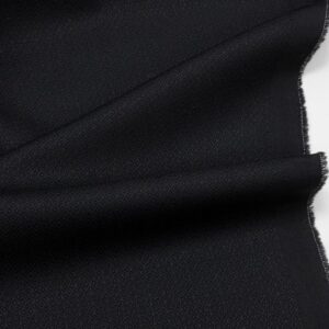 Stoff Wolljacquard dünn schwarz