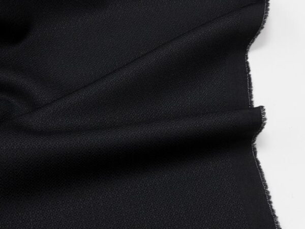 Stoff Wolljacquard dünn schwarz