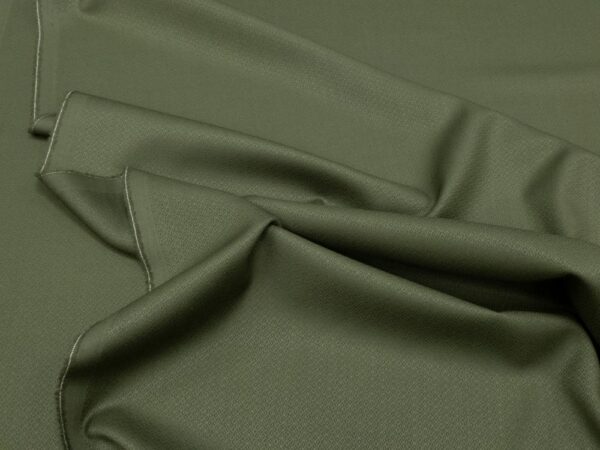 Stoff Wolljacquard dünn olivegrün – Bild 2