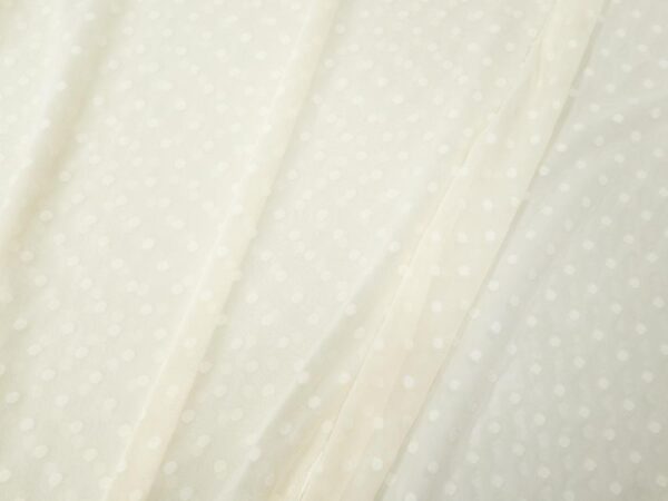 Stoff PL Ausbrenner Chiffon Punkte Champagne
